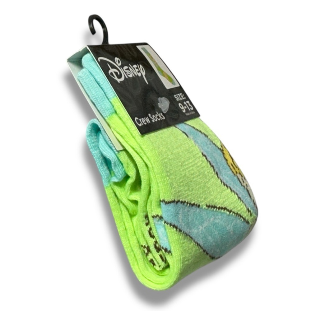 Peter Pan Tinker Bell Crew Socks Disney Green Blue Adult Unisex 9-13 One Size - Picture 9 of 16